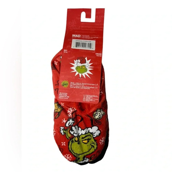 Dr Suess -  The Grinch - Boys Size M/L Sherpa Socks - BNWT 🎄 - Picture 2 of 4